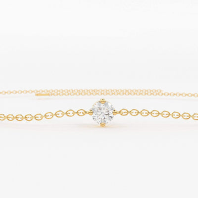 Diamond Bracelet / 14k Gold Prong Setting Diamond Bracelet for Women / Brilliant Cut Solitaire Diamond Bracelet 0.05Ct / Christmas Gift - Jalvi & Co.