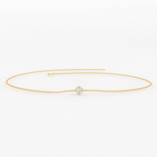 Diamond Bracelet / 14k Gold Prong Setting Diamond Bracelet for Women / Brilliant Cut Solitaire Diamond Bracelet 0.05Ct / Christmas Gift - Jalvi & Co.