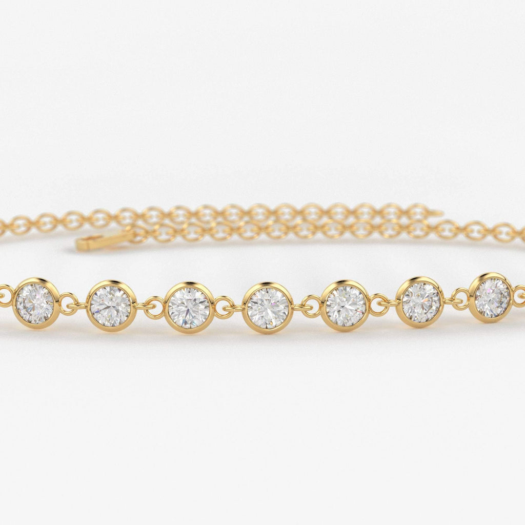 Diamond Bracelet / Bezel Set Diamond Bracelet / Genuine Diamond Bracelet / Tennis Bracelet / Gold Diamond Bracelet / Bezel Tennis Bracelet - Jalvi & Co.