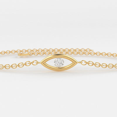 Diamond Bracelet / Evil Eye Diamond Bracelet in 14k Gold / Good Luck Charm Bracelet / Friendship Bracelet / Protection Charm / Charm Jewelry - Jalvi & Co.