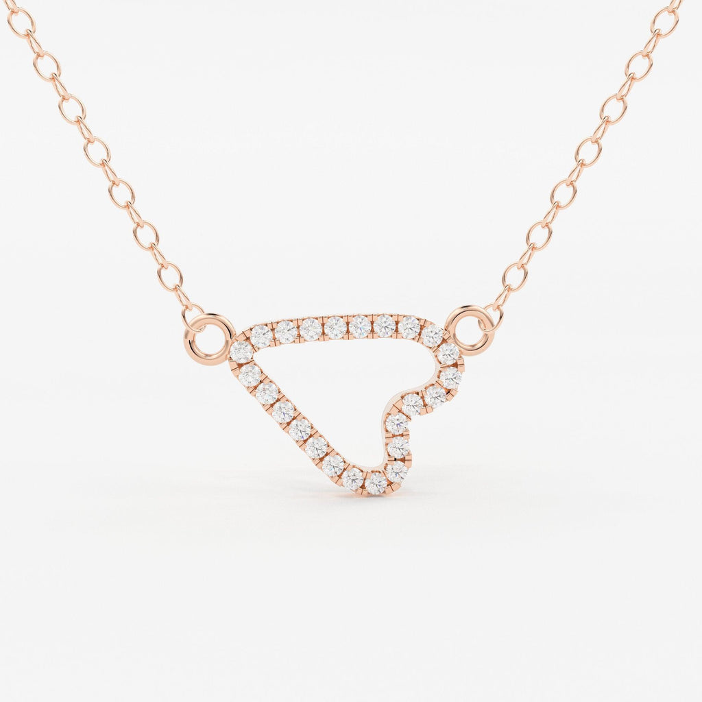 Sideways Heart necklace / 14k Gold Sideways Diamond Heart in Micro Pave Setting / Gift for Her / Love Girl / Mothers Day Sale - Jalvi & Co.