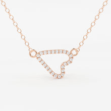 Load image into Gallery viewer, Sideways Heart necklace / 14k Gold Sideways Diamond Heart in Micro Pave Setting / Gift for Her / Love Girl / Mothers Day Sale - Jalvi &amp; Co.