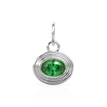 Load image into Gallery viewer, AAA Green Emerald Charms 14k Yellow Solid Gold Bubble Bezel Charm Pendant Green Oval Gemstone Bezel 18K Gold Jewelry Finding - Jalvi &amp; Co.