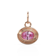 Load image into Gallery viewer, AAA Pink Tourmaline Charms 14k Yellow Solid Gold Bubble Bezel Charm Pendant Pink Oval Gemstone Bezel 18K Gold Jewelry Finding - Jalvi &amp; Co.