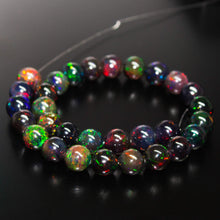Load image into Gallery viewer, AAA+ Quality Black Opal, Natural Fire Opal Smooth Round Sphere Ball Beads, 8mm, 10pc - Jalvi &amp; Co.