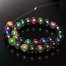 Load image into Gallery viewer, AAA+ Quality Black Opal, Natural Fire Opal Smooth Round Sphere Ball Beads, 8mm, 7pc - Jalvi &amp; Co.