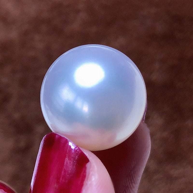 AAA+ Quality South Seawater White Pearl, Natural Seawater White Pearl Smooth Round Sphere Ball, 16.1mm, 1pc - Jalvi & Co.