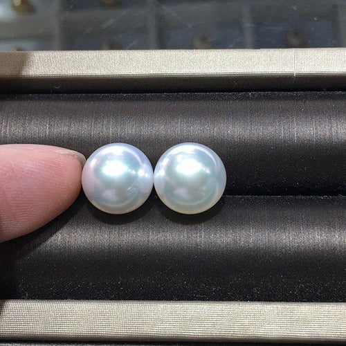 AAA+ Quality South Seawater White Pearl, Natural South Seawater White Pearl Smooth Round Sphere Ball, 11.2mm, 2pc - Jalvi & Co.