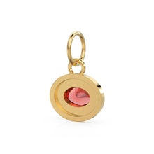 Load image into Gallery viewer, AAA Red Ruby Charms 14k Yellow Solid Gold Bubble Bezel Charm Pendant Red Oval Gemstone Bezel 18K Gold Jewelry Finding - Jalvi &amp; Co.