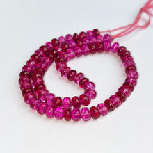 Load image into Gallery viewer, AAAA+ 2 Inch Quality Red Ruby Smooth Rondelle Beads Ruby Gemstone Beads / 6.5mm Blood Ruby Rondelle Smooth Beads 2&quot; Strand Jewelry Making - Jalvi &amp; Co.