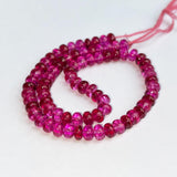 AAAA+ 2 Inch Quality Red Ruby Smooth Rondelle Beads Ruby Gemstone Beads / 6.5mm Blood Ruby Rondelle Smooth Beads 2