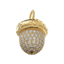 Load image into Gallery viewer, Acorn Solid Gold 18k Diamond Pendant, Luxury Designer Gold Jewelry Gold Gemstone Charm Solid Gold Pendant Gift for her - Jalvi &amp; Co.