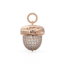 Load image into Gallery viewer, Acorn Solid Gold 18k Diamond Pendant, Luxury Designer Gold Jewelry Gold Gemstone Charm Solid Gold Pendant Gift for her - Jalvi &amp; Co.