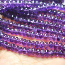 Load image into Gallery viewer, African Purple Amethyst Faceted Rondelle Gemstone Loose Beads 5mm 8mm 16&quot; - Jalvi &amp; Co.