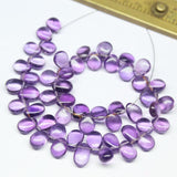 African Purple Amethyst Smooth Pear Drop Gemstone Loose Beads Strand 8mm 6mm 8