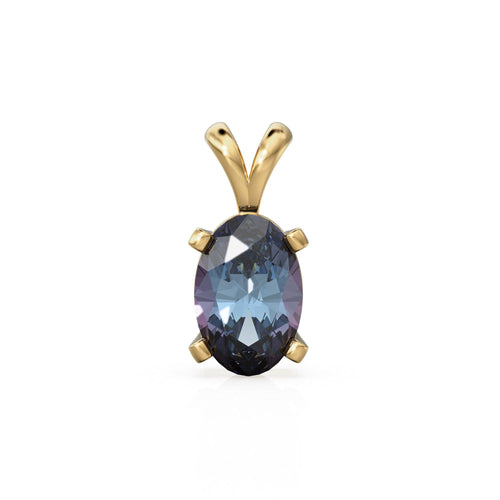 Alexandrite Charm, 18k Solid Gold Charm, Handmade Gold Charm, Bicolor Alexandrite Gemstone Pendant Necklace, June Birthstone Charm - Jalvi & Co.