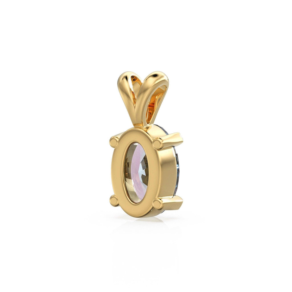 Alexandrite Charm, 18k Solid Gold Charm, Handmade Gold Charm, Bicolor Alexandrite Gemstone Pendant Necklace, June Birthstone Charm - Jalvi & Co.