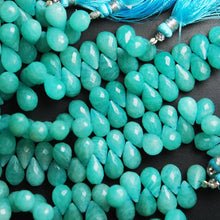 Load image into Gallery viewer, Amazonite Faceted Tear drop Briolette Loose Gemstone Beads Strand 25pc 12mm 13mm - Jalvi &amp; Co.