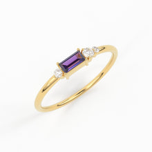 Load image into Gallery viewer, Amethyst Ring / Amethyst Engagement Ring / Solid Rose Gold Diamond Amethyst Ring / February Birthstone Ring / Rose Gold Amethyst Ring - Jalvi &amp; Co.