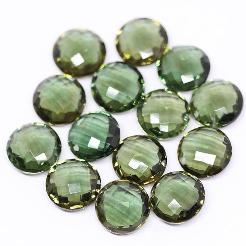 Andalusite Quartz Faceted Coin Loose Matching Pair Gemstone Beads 6pc 10mm - Jalvi & Co.