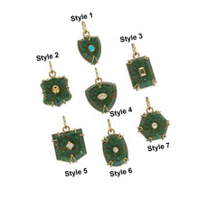Load image into Gallery viewer, Antique 14k Gold and Carved Banded Bloodstone Signet Charms / 18k Gold Gemstone Shield Gemstone Pendant / Vintage Signet Gemstone Necklace - Jalvi &amp; Co.