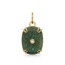 Load image into Gallery viewer, Antique 14k Gold and Carved Banded Bloodstone Signet Charms / 18k Gold Gemstone Shield Gemstone Pendant / Vintage Signet Gemstone Necklace - Jalvi &amp; Co.