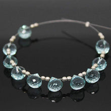 Load image into Gallery viewer, Aqua Blue Quartz Faceted Onion Beads 7mm 10pc - Jalvi &amp; Co.