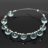 Aqua Blue Quartz Faceted Onion Beads 7mm 10pc