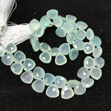 Aqua Chalcedony Faceted Trillion Gemstone Loose Beads Strand 26pcs 8mm