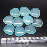 Aqua Chalcedony Smooth Heart Drop Spacer Loose Gemstone Pair Beads Lot 10pc 14mm