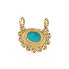 Load image into Gallery viewer, Arizona Blue Turquoise Real Diamond Charm / 18k Solid Gold Sleeping Beauty Turquoise Pendant / Turquoise Necklace / December Birthstone - Jalvi &amp; Co.