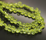 Arizona Green Peridot Faceted Heart Drop Loose Gemstone Beads Strand 7