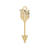 Arrow Gold Diamond Charm / 18k Solid Gold Weapon Charm / Pave Diamond Solid Gold Pendant / Handmade Huge Diamond Pendant