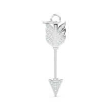 Load image into Gallery viewer, Arrow Gold Diamond Charm / 18k Solid Gold Weapon Charm / Pave Diamond Solid Gold Pendant / Handmade Huge Diamond Pendant - Jalvi &amp; Co.