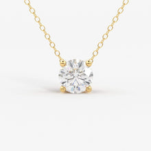 Load image into Gallery viewer, Attached Diamond On Chain / 14Kt Gold Diamond Necklace/ Diamond Solitaire Necklace/ Bridesmaid Necklace / Diamond Necklace Gift/ SHIPS FAST - Jalvi &amp; Co.
