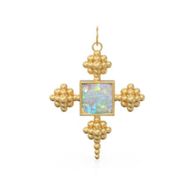 Load image into Gallery viewer, Australian Opal Charm Solid Gold Pendant / 22k Solid Gold Gemstone Pendant - Jalvi &amp; Co.