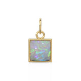 Australian Opal Pendant / 18k Solid Yellow Gold Bezel Australian Opal Charm / Fire Gemstone Jewelry / Australian Opal Charm for Necklace