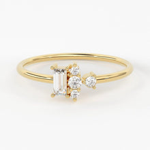 Load image into Gallery viewer, Baguette and Round Diamond Ring / 14k Diamond Ring / Women&#39;s Diamond Ring - Jalvi &amp; Co.