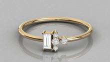 Load image into Gallery viewer, Baguette and Round Diamond Ring / 14k Diamond Ring / Women&#39;s Diamond Ring - Jalvi &amp; Co.