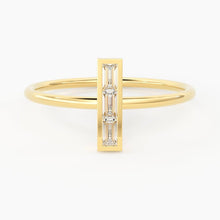 Load image into Gallery viewer, Baguette Diamond Band in 14k Gold / Baguette Diamond Ring / Gold Band White Diamond Ring / Diamond Bezel Set Wedding Band - Jalvi &amp; Co.