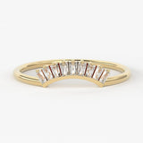 Baguette Diamond Band in 14k Gold / Tapered Baguette Diamond Ring / Gold Band White Diamond Ring / Baguette Diamond Wedding Band