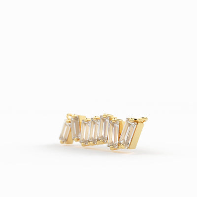 Baguette Diamond Cluster Necklace in 14k Gold / Diamond Cluster Necklace / Unique Diamond Layering Necklace/ Diamond Necklace/ Diamond Chain - Jalvi & Co.