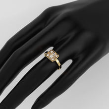 Load image into Gallery viewer, Baguette Diamond Ring / 14k Gold Baguette and Round Cut Diamond Ring / Statement Baguette Ring / Designer Mix Diamond Ring - Jalvi &amp; Co.