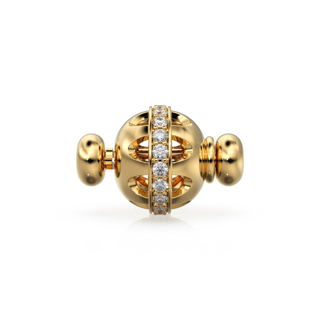 Ball Necklace Solid Gold Clasp / Gold Diamond Clasp / Round Connector / Diamond Connector/ Necklace Connector Clasp Lock / Bracelet Clasp - Jalvi & Co.