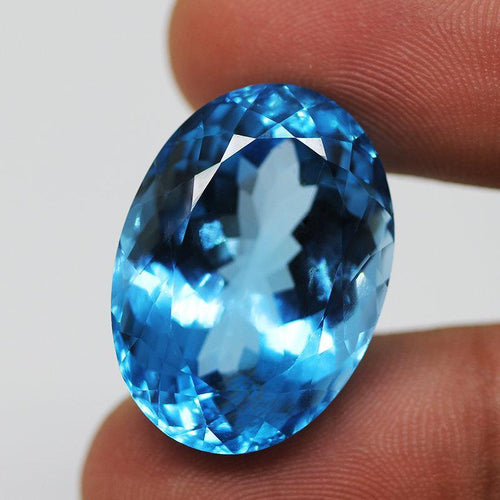 Bast offer pls 45ct Huge Certified Natural EarthMined Swiss Blue Topaz Oval Cut Loose Gemstone - Jalvi & Co.