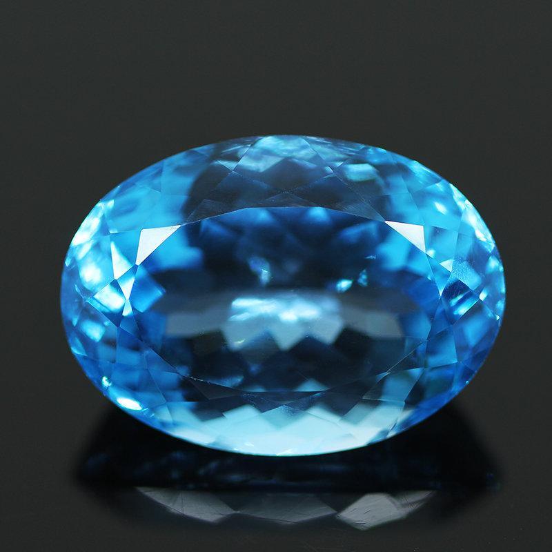 Bast offer pls 45ct Huge Certified Natural EarthMined Swiss Blue Topaz Oval Cut Loose Gemstone - Jalvi & Co.