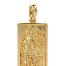 Load image into Gallery viewer, Beautiful Lady Renaissance Baroque Solid Gold Pendant / 18k Solid Gold Cherub Charm Pendant - Jalvi &amp; Co.