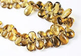 Beer Quartz Natural Faceted Pear Drops Beads Briolette Strand 4