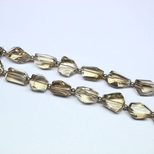 Beer Quartz Natural Faceted Step Cut Tumble Nuggets Beads Necklace 20