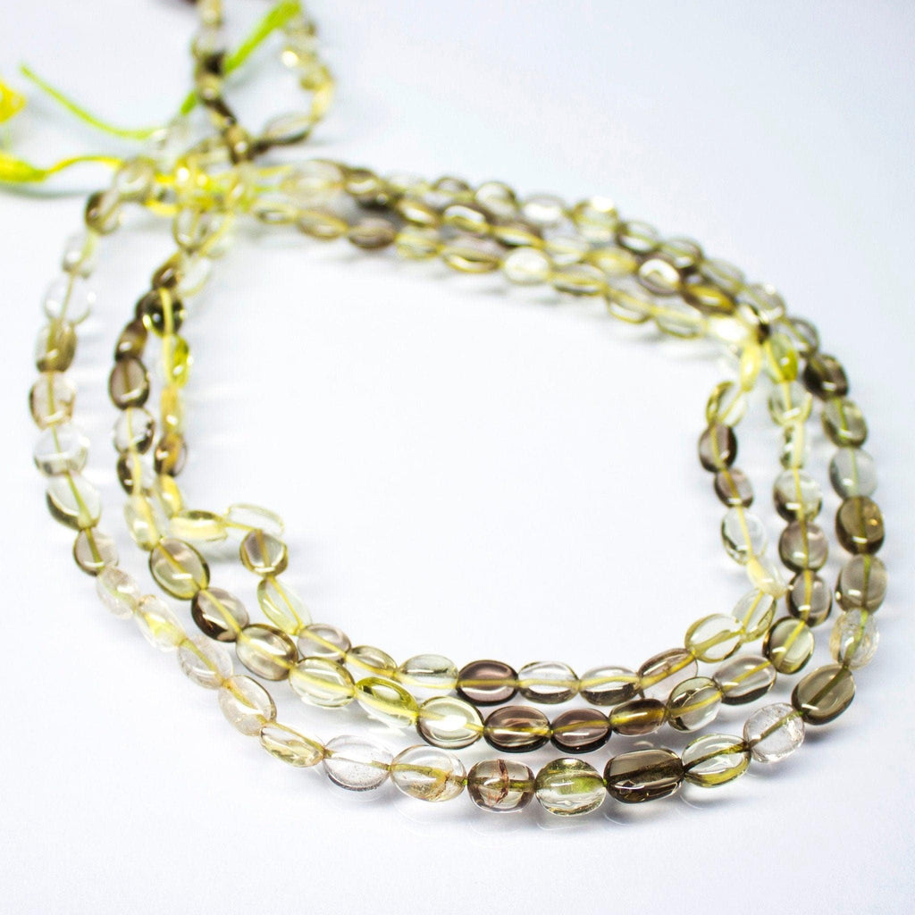 Bi Lemon Quartz Smooth Oval Tumble Gemstone Loose Spacer Strand 13" 6mm 8mm - Jalvi & Co.